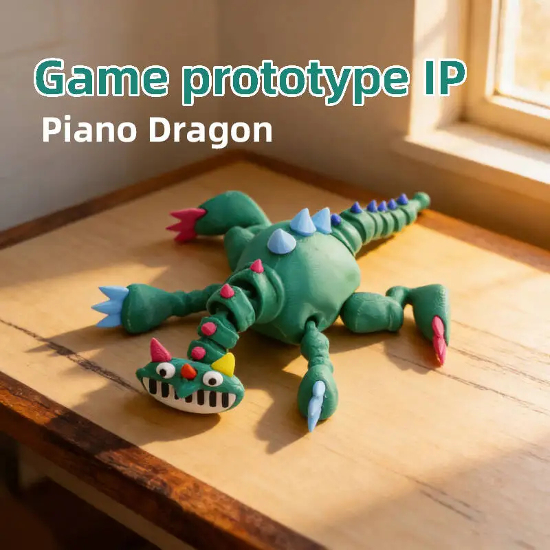 Art Craft Dinosaur - Lustiges Poppy Playtime 3D-Gedrucktes Klavier-Dinosaurier-Spielzeug Umweltfreundliches