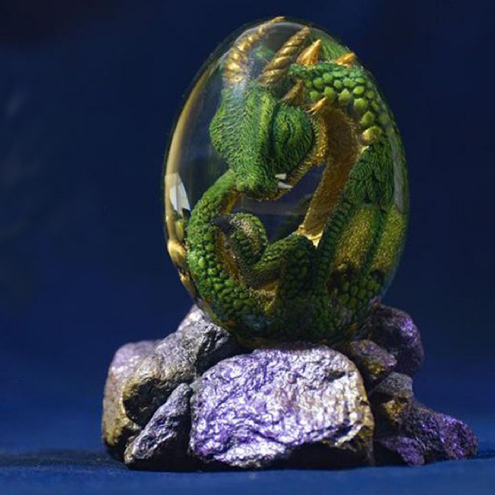 Art Craft Dinosaur - Lava-Drachen-Ei-Statue mit Standfuß, Dinosaurier-Ei, Kunstharz-Figuren, Skulptur,