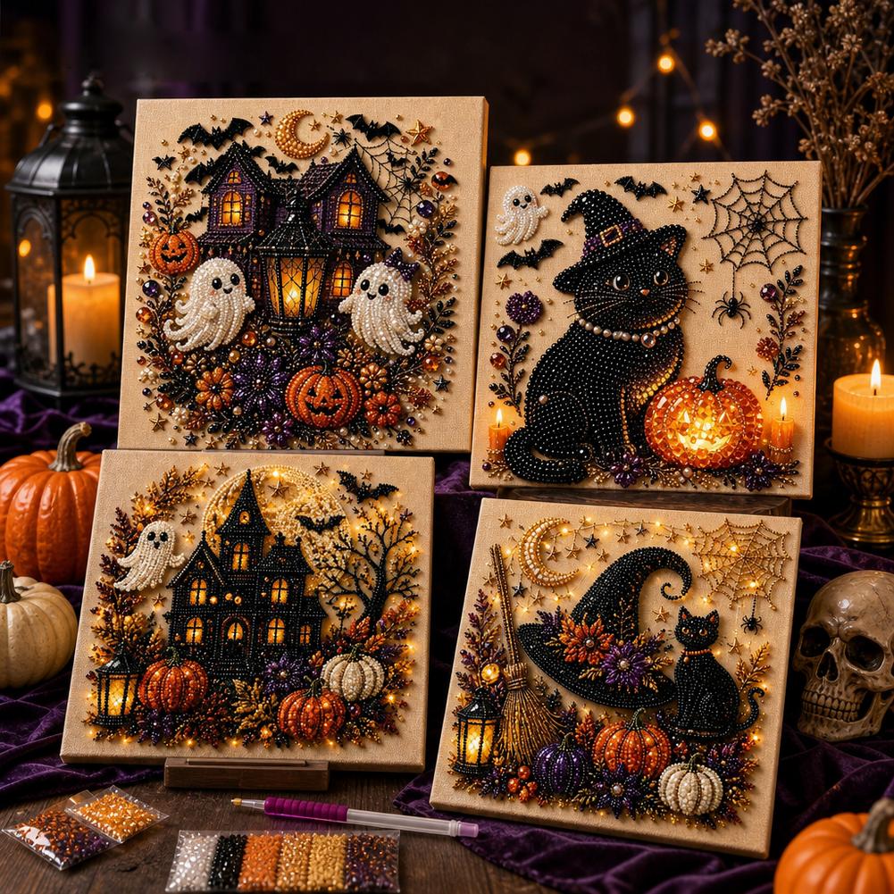 Art Craft Halloween - Halloween Geist & Kürbis 3D Perlenkunst