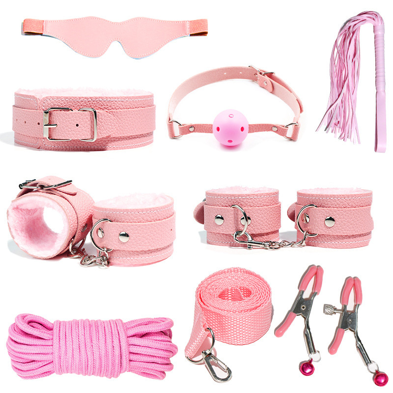 Leather Tooling Kit - 6-10 Teile/satz Sexuelle Bondage Handschellen Peitsche