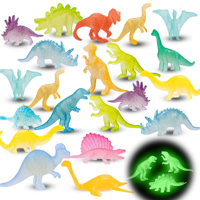 Art Craft Dinosaur - 12 Stück im Dunkeln leuchtende Mini-Dinosaurier-Figuren,