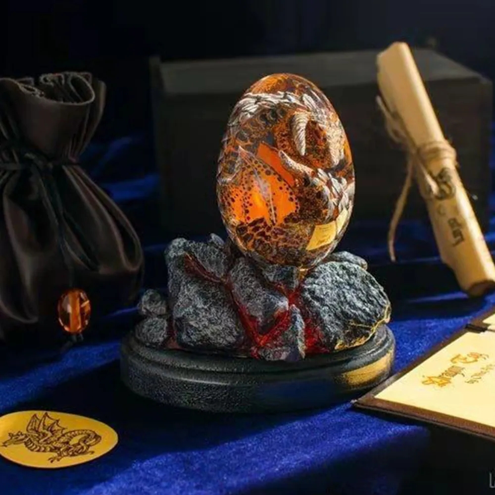 Lava-Drachen-Ei-Statue mit Sta – Art Craft Dinosaur Bewertung und Preis
