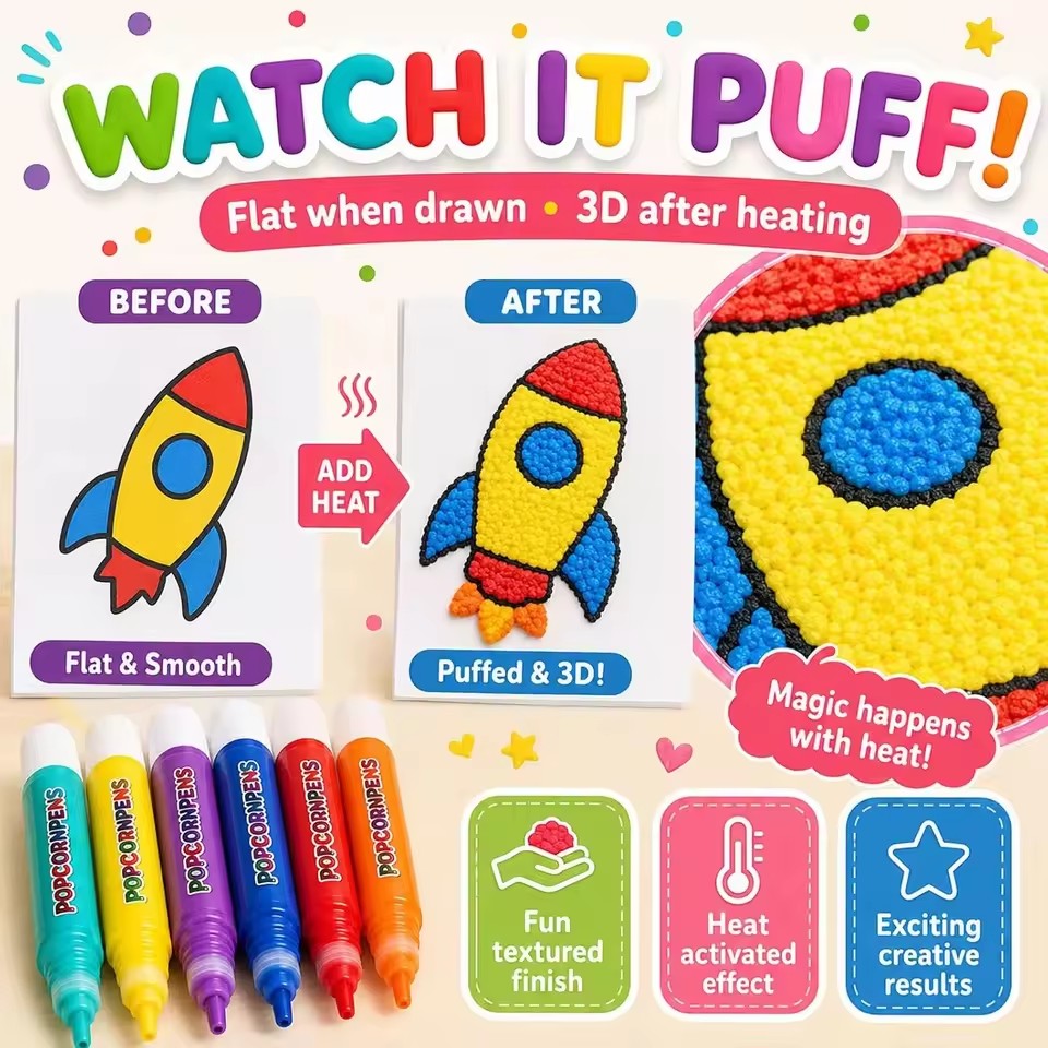 Puffy Popcorn Stift-Set, Glatt – Art Craft Book Bewertung und Preis